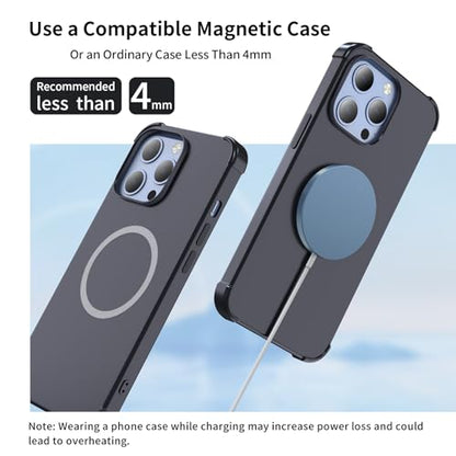for MagSafe Charger, Magnetic Wireless Charging Pad for iPhone 17/17 Pro/17 Pro Max/Air/16 15 14 13 12 Pro Max Plus mini & AirPods 2 3 Pro, Strong Magnet, Aluminum Alloy, USB-C/A Ports(Blue) - color: Blue