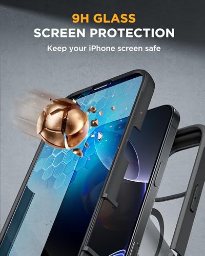 miracase for iPhone 16 Pro Max Case 6.9'', [Bubble Free] Full-Body Bumper Phone case with Built-in Full Glass Screen&Camera Control, Compatible with MagSafe,Drop Proof 16 Pro Max Cover,Black - color: Magnetic Classic Black, size: iPhone 16 Pro Max