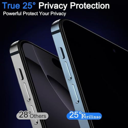 Ferilinso Privacy Screen Protector for iPhone 16 Pro Max, Tempered Glass - size: iPhone 16 Pro Max-6.9 INCH