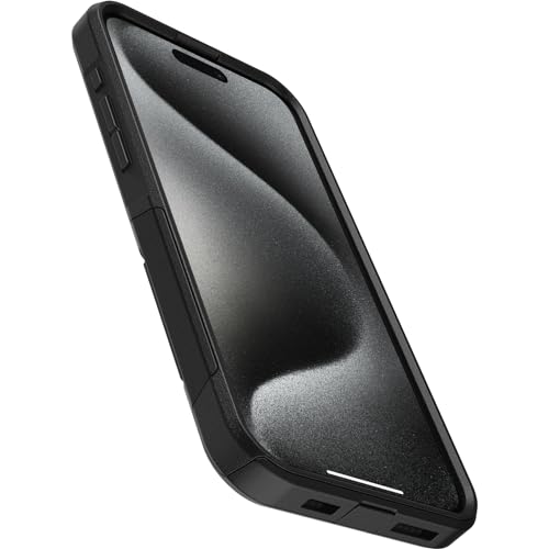 OtterBox iPhone 15 Pro MAX (Only) Commuter Series Case - Black, Slim & Tough, Pocket-Friendly, with Port Protection - color: Black