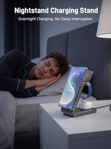 3 in 1 Wireless Charging Station for Samsung, Foldable Wireless Charger