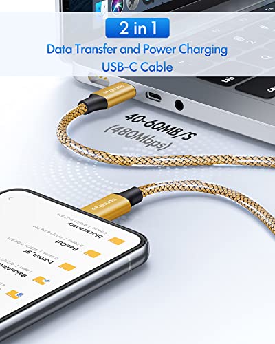 etguuds USB C to USB C Cable 6ft, 2-Pack 60W C to C Cable Fast Charging - color: Gold, size: 6ft