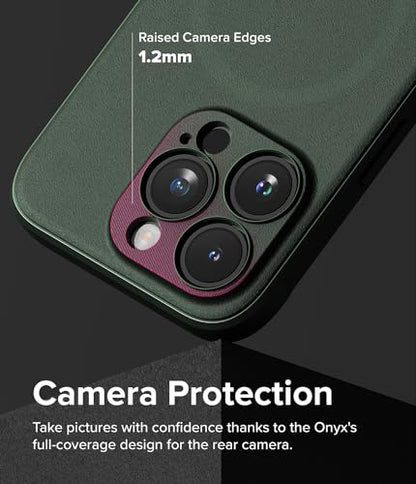 Ringke Onyx for iPhone 15 Pro Case, [Compatible with MagSafe] Oil & Dirt Resistant, Individual Lens Covers for Cameras, Non-Slip Enhanced Grip Lightweight Cover - Magnetic Dark Green | Compatible with MagSafe, Anti-Fingerprint, Slim & Lightweight, Full-Co
