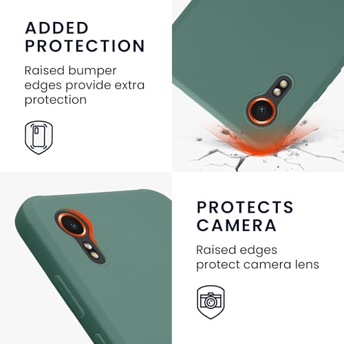 kwmobile Case Compatible with Samsung Galaxy Xcover7 Case - Soft Slim Protective TPU Silicone Cover - Forest Green - color: forest green
