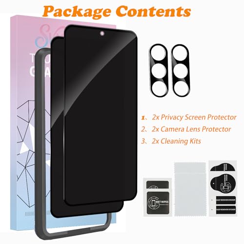 Privacy Screen Protector for Samsung Galaxy S24+Camera Lens Protector - size: Galaxy S24 2+2