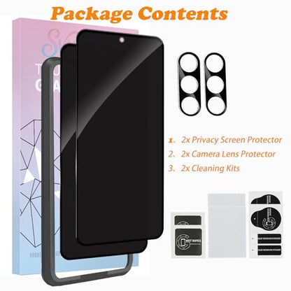 Privacy Screen Protector for Samsung Galaxy S24+Camera Lens Protector - size: Galaxy S24 2+2