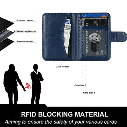 Bocasal for MagSafe Card Wallet for iPhone, Blue - color: Blue