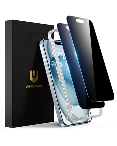 UNBREAKcable Privacy Screen Protector for iPhone 15, 2-Pack - size: iPhone 15