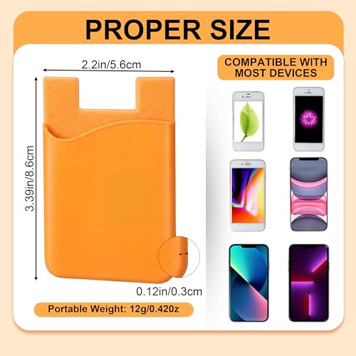 Frienda 24 Pcs Phone Card Holder Adhesive Silicone Wallet, Bright Color - color: Bright Colors