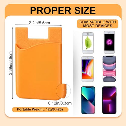 Frienda 24 Pcs Phone Card Holder Adhesive Silicone Wallet, Bright Color - color: Bright Colors