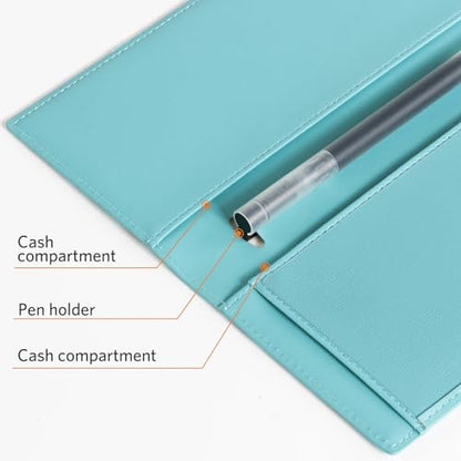 CoBak Checkbook Cover for Women & Men - PU Leather Case with RFID Blocking | Classic Design Check Book Holder for Personal and Business - color: Green Marble
