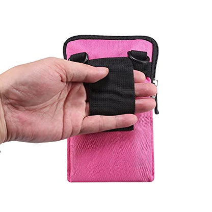 QBYVQQN Cell Phone Waist Belt Holster Mens, Waterproof Zipper Crossbody Smartphone Shoulder Messenger Bag Wallet Sling Bag - color: Rose Red, size: 7.2 INCH