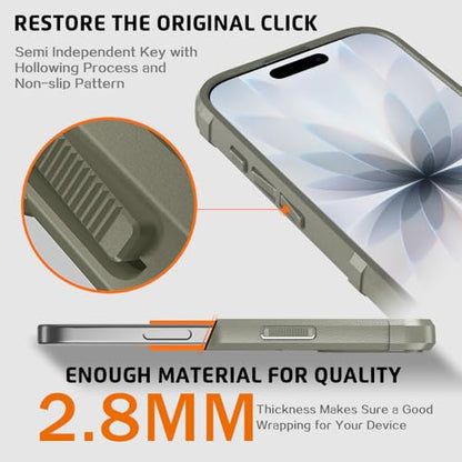 Rugged Shield Case for iPhone 17 (6.3") Compatible with MagSafe, 8ft Military Drop Proof, Wear Resistant Tactical Cover, Light Clay - color: Light Clay-M, size: iPhone 17