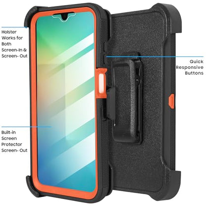 Compatible for Samsung Galaxy A26 5G, Built in Screen Protector, Belt Clip Holster Heavy Duty Defender Case Dustproof Shockproof Protection (Deer) - color: Deer