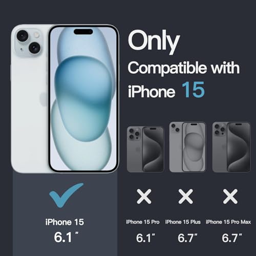 JETech Case for iPhone 15, Anti-Yellowing, Clear | Shockproof Protection, Scratch Resistant Hard PC Back, Durable Transparent TPU Bumper - color: Clear, size: iPhone 15