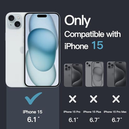 JETech Case for iPhone 15, Anti-Yellowing, Clear | Shockproof Protection, Scratch Resistant Hard PC Back, Durable Transparent TPU Bumper - color: Clear, size: iPhone 15