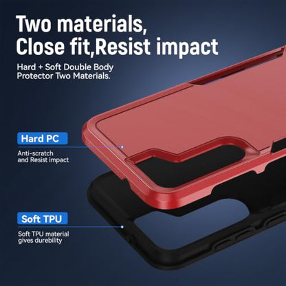 for Samsung Galaxy S23 Case with HD Screen Protector, Dual Layer Military Grade Drop Tested, Heavy Duty Rugged Shockproof Non-Slip Outdoor Protective Cover, Red - color: Red