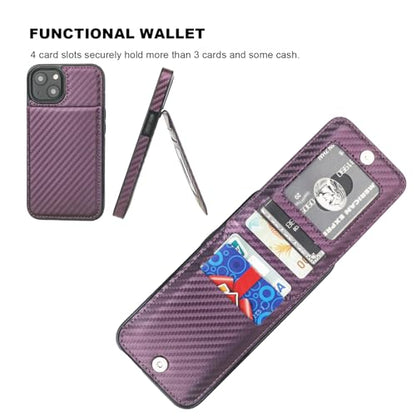 KIHUWEY for iPhone 14 Wallet Case Card Holder Kickstand, Carbon Purple - color: Carbon Purple