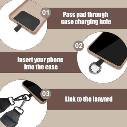 Cell Phone Lanyard with Wallet - Anti-Theft Crossbody Adjustable Phone Strap for Most Smartphones, for Men & Women - color: Black+grey