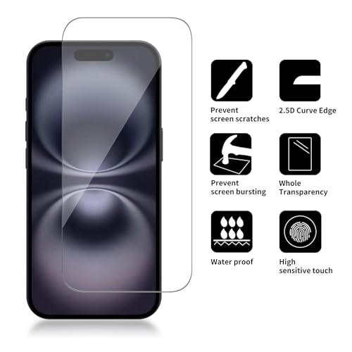 [4 Pack Glass Screen Protector Compatible for iPhone 16 Plus/ 15 Plus / 15 Pro Max /16 + 15 [6.7 Inch] [9H Hardness]-HD Screen Tempered Glass, Scratch Resistant,[Case Friendly] - size: iPhone 16 Plus/ 15 Plus