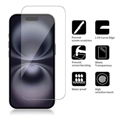 [4 Pack Glass Screen Protector Compatible for iPhone 16 Plus/ 15 Plus / 15 Pro Max /16 + 15 [6.7 Inch] [9H Hardness]-HD Screen Tempered Glass, Scratch Resistant,[Case Friendly] - size: iPhone 16 Plus/ 15 Plus
