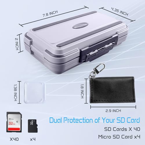 36-Slot SD Card Holder, Gray Memory Card Case with 36 Card Cases - color: Gray