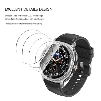 Anoowkoa 4 Pack Premium Screen Protector for Samsung Galaxy Watch 8 CLASSIC 46mm Tempered Glass Film，9H Hardness,Ultra Resistant,Anti-Fingerprints,No Bubbles,HD-Clear,Easy Install - color: Galaxy Watch 8 Ultra 46mm