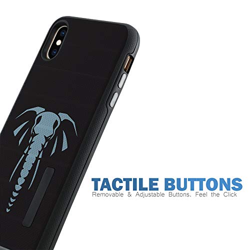 CasesOnDeck Case Compatible with [Apple iPhone X | iPhone Xs][Grip Tactical] iPhone Xs Hybrid Bump and Drop Protection Case Slim Fit Dual Layer Cover (Elephant) - color: Elephant