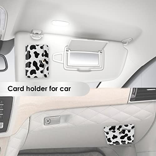Phone Card Holder, Phone Wallet Stick on with Snap Closure Adhesive - color: Cow Print