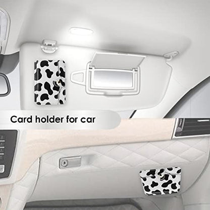 Phone Card Holder, Phone Wallet Stick on with Snap Closure Adhesive - color: Cow Print