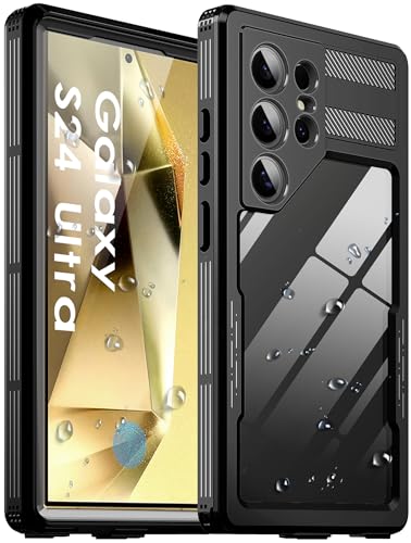 for Samsung Galaxy S24 Ultra Waterproof Case, with Built-in Screen Protector Dustproof Shockproof Full Body Underwater Protective Phone Case Cover for Samsung Galaxy S24 Ultra 5G 6.8" (Black) - color: Black, size: Galaxy S24 Ultra 5G