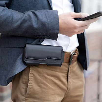 Case for Large iPhone Plus, Pro Max Cell Phones, Samsung Galaxy S24+ Plus 5G to S10+ Plus Smartphones – Cellphone Belt Holder Clip Holster Carry Pouch Man Women (Fits Phone with Case on) Black - color: Black, size: Large Plus/Max Models