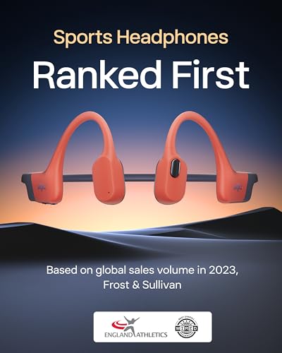 SHOKZ OpenSwim Pro Open-Ear MP3 Headphones, Red, IP68 Waterproof, 32GB MP3 - color: Red