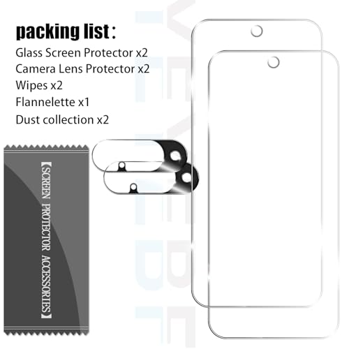 Screen Protector for Google Pixel 10, [2+2 Pack] Tempered Glass & Camera Lens Protectors[Ultrasonic Fingerprint Unlock] [Case Friendly] [Bubble-Free] Screen Protector Glass For Pixel 10 - size: Google Pixel 10