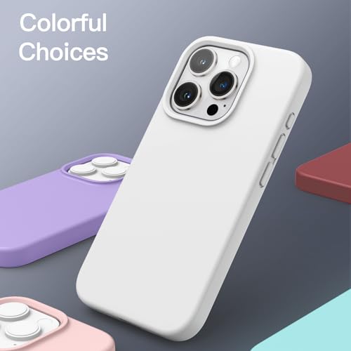 JETech Silicone Case for iPhone 15 Pro Max, White | Silky Soft Touch, Shockproof Protection, Scratch Resistant, Microfiber Lining - color: White, size: iPhone 15 Pro Max