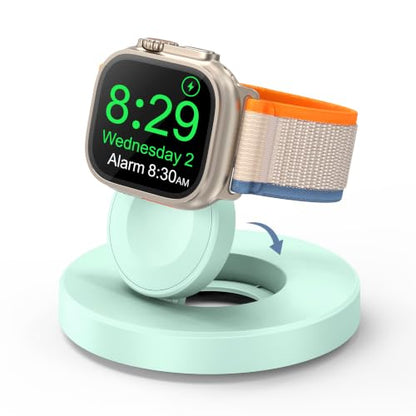 Upgraded for Apple Watch Charger, Foldable Travel Fast Charging Dock - color: Mint Green, size: USB A