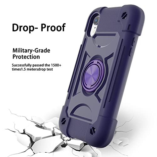 MARKILL Compatible with iPhone Xs Max Case 6.5 Inch with Ring Stand, Heavy-Duty Military Grade Shockproof Phone Cover with for iPhone Xs Max. - color: Deep Purple, size: iPhone XS Max 6.5"