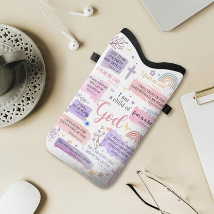 Cell Phone Sleeve Pouch with Adjutstable Strap - Christian Gifts - color: Child of God
