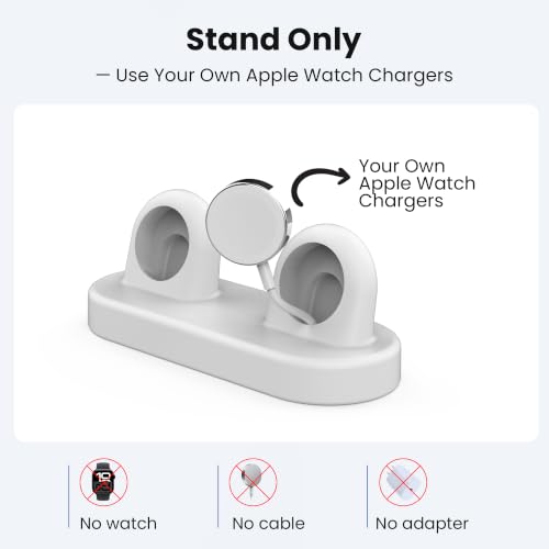 Delidigi for Dual Apple Watch Charger Stand, Charging Cable Not Included - color: Grey, Charger Not Included!