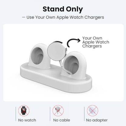 Delidigi for Dual Apple Watch Charger Stand, Charging Cable Not Included - color: Grey, Charger Not Included!
