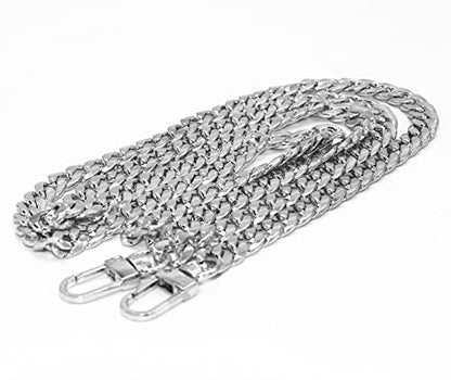 47" Silver Crossbody Chain Strap for Purse Handbag Shoulder Bag Replacement - color: Silver