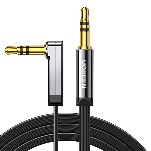 UGREEN 3.5mm Audio Cable, Stereo Aux Cord, 90 Degree Right Angle, 1.5FT - size: 1.5FT