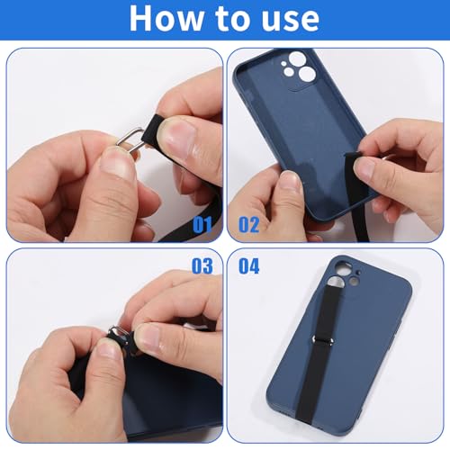 6Pcs Silicone Elastic Phone Holder Strap Anti-Slip Universal Phone Grip Finger Loop for Case Flexible No Adhesives Discreet Grip