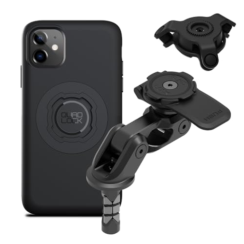 Quad Lock Motorcycle Fork Stem Mount PRO Kit with Vibration Dampener and MAG Phone Case for iPhone 11 - size: iPhone 11