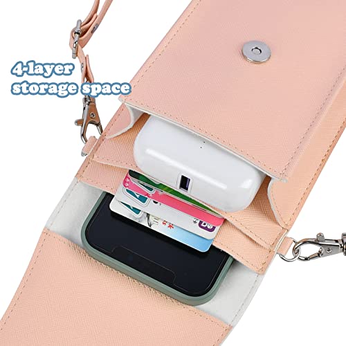 Pink Touchscreen Phone Purse Crossbody for Women - color: Pink