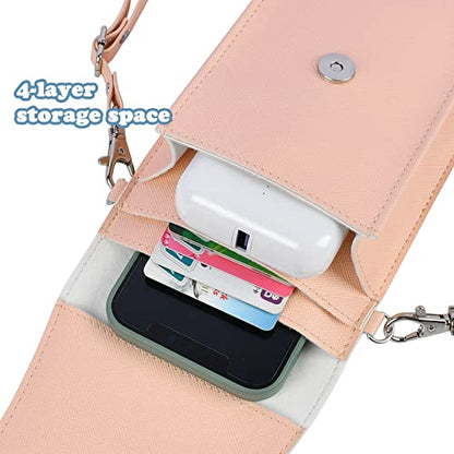 Pink Touchscreen Phone Purse Crossbody for Women - color: Pink