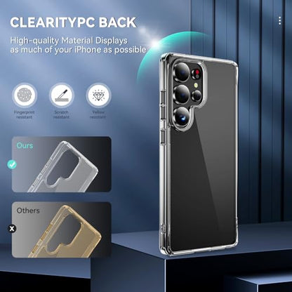 DEERLAMN Clear Case for Samsung Galaxy S25 Ultra, Military Grade Drop Protection Anti-Scratch Transparent Ultra Slim Non-Yellowing Shockproof Protective Phone Cover - size: Samsung Galaxy S25 Ultra