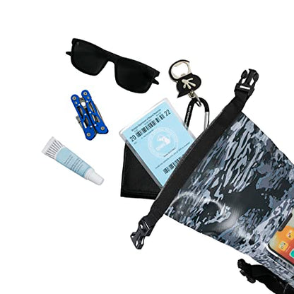 geckobrands Waterproof Phone Tote with 2L Dry Bag and Adjustable Strap – Protect Your Phone and Valuables While on The Go - color: Arctic geckoflage