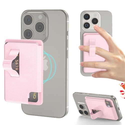 for MagSafe Wallet Stand,Magnetic Wallet Stand,Phone Grip Card Holder, Pink - color: Pink