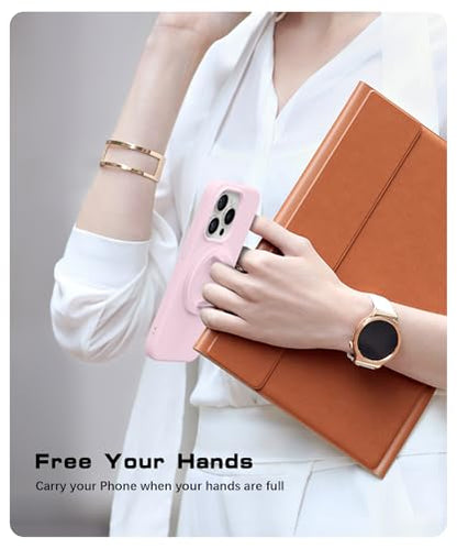GONEZ Magnetic Phone Grip Compatible with MagSafe, Removable Silicone Loop Grip, Phone Ring Holder for Back of Phone for iPhone 17/16/15/14/13/12 Series, Pastel Pink - color: Pastel Pink